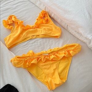 Zara 13-14 Yellow Ruffled Bikini Set